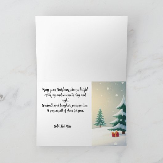 Watercolor Reindeer Holiday Card カード (内部)