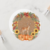 Watercolor reindeer wreath  カード (正面/裏面インサイチュ)