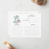 Watercolor Retro Cake mixer  baking Recipe card ノートカード (正面/裏面インサイチュ)