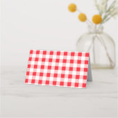 Watercolor Retro Santa Red Check Christmas プレイスカード (裏面)
