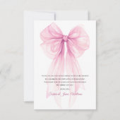 Watercolor Ribbon & Hearts Baby Shower サンキューカード (裏面)