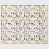 Watercolor Road Construction Theme ラッピングペーパー (フラット)