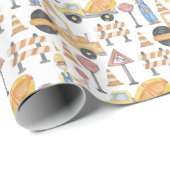 Watercolor Road Construction Theme ラッピングペーパー (ロールコーナー)