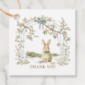 Watercolor Rocking Bunny Baby Shower Thank You  フェイバータグ (正面)