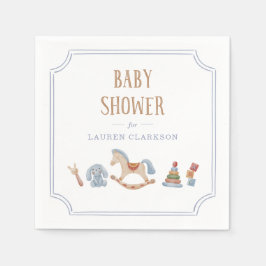 Watercolor Rocking Horse Baby Shower Napkins スタンダードカクテルナプキン
