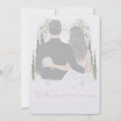 Watercolor Romantic Couple On Budget Invitation 招待状 (裏面)