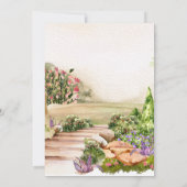 Watercolor Romantic Garden Arch Outdoor Wedding  招待状 (裏面)