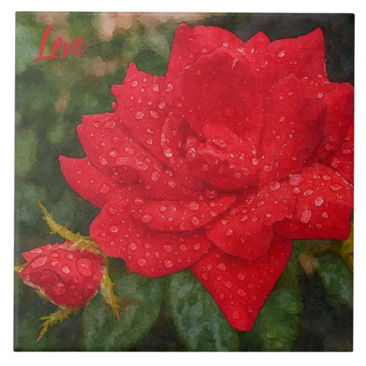 Watercolor Rose タイル (正面)