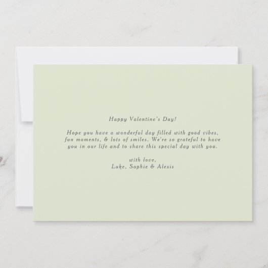 Watercolor Rose and Greenery Photo Valentine's Day (裏面)