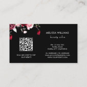 Watercolor Roses Black Background 名刺 (裏面)