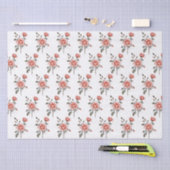 Watercolor Roses Botanical Pattern Tissue paper 薄葉紙 (クラフト)