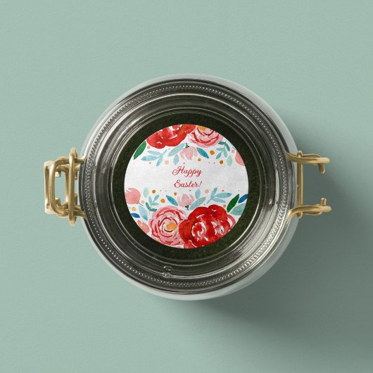Watercolor roses Easter Sticker ラウンドシール