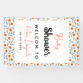 Watercolor Roses & Eucalyptus Baby Shower 横断幕 (横)