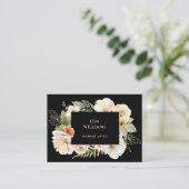 Watercolor Roses Frame Black 名刺 (スタンド正面)