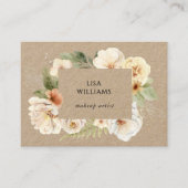 Watercolor Roses Frame Kraft 名刺 (正面)