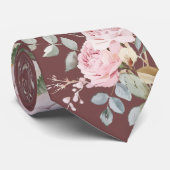 Watercolor roses on burgundy neck tie ネクタイ (ロール)