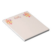 Watercolor Roses on Peachy Milk, Monogram ノートパッド (アングル)