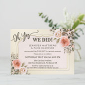 Watercolor Roses Photo After Wedding 招待状 (スタンド正面)