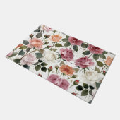 Watercolor Roses with a Soft Romantic Glow ドアマット (アングル)