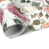 Watercolor Roses with a Soft Romantic Glow ラッピングペーパー (ロールコーナー)