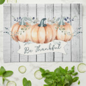 Watercolor Rustic Pumpkins キッチンタオル (折り畳み)