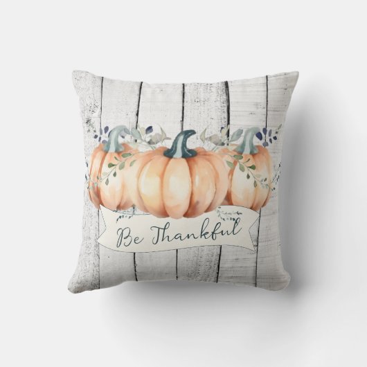 Watercolor Rustic Pumpkins クッション (裏面)