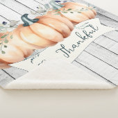 Watercolor Rustic Pumpkins シェルパブランケット (3/4)