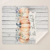 Watercolor Rustic Pumpkins シェルパブランケット (正面(横))