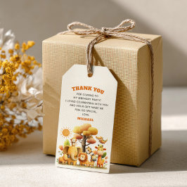 Watercolor Safari Animals 1st Birthday Thank You ギフトタグ