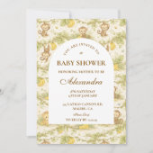 Watercolor Safari Animals Baby Shower 招待状 (正面)