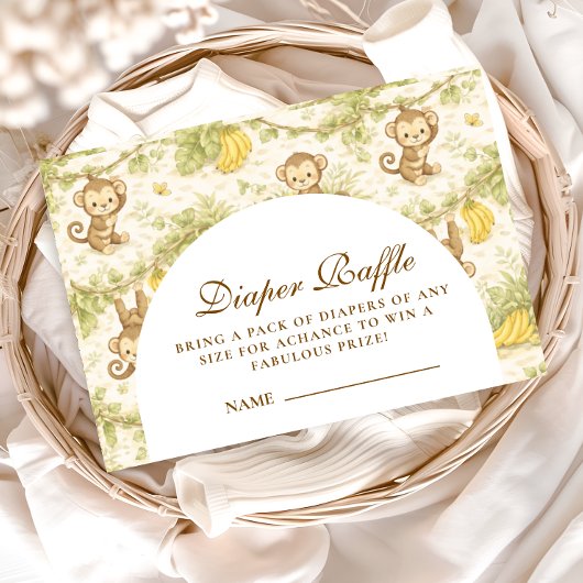 Watercolor Safari Animals Diapper Raffle エンクロージャーカード