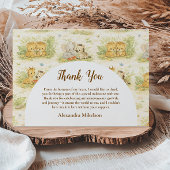 Watercolor Safari Animals First Birthday サンキューカード