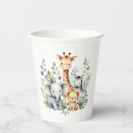 Watercolor Safari Baby Shower Paper Cups 紙コップ