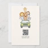 Watercolor Safari Jungle Animals Baby Shower  招待状 (裏面)