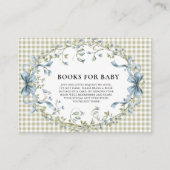 Watercolor Sage Gingham squirrel Books for Baby エンクロージャーカード (正面)