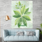 Watercolor Sage Green Leaves Botanical  Poster ポスター