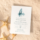 Watercolor Sailing Boat Wedding Invitation 招待状