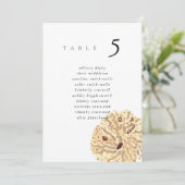 Watercolor Sand Dollar 5x7" Wedding Seat Chart (スタンド正面)