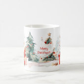Watercolor Santa and Reindeer Mug コーヒーマグカップ (中央)