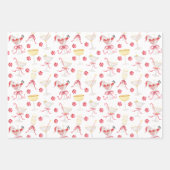 Watercolor Santa Christmas Cocktail Party ラッピングペーパーシート (正面)