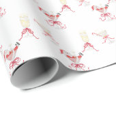 Watercolor Santa Christmas Cocktail Party ラッピングペーパー (ロールコーナー)