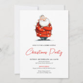 Watercolor Santa Funny Editable Christmas Party  招待状 (正面)