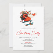Watercolor Santa Funny Holiday Party Invitation 招待状 (正面)