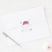 Watercolor Santa hat - Baby Shower bookmark スクエアシール (封筒)