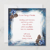 Watercolor Santa on a Sleigh Christmas シーズンカード (裏面)