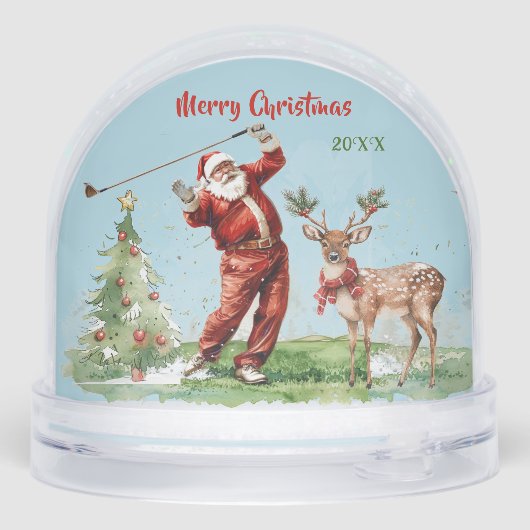 WATERCOLOR SANTA PLAYS GOLF REINDEER WAITS (裏面)