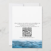 Watercolor Santorini Greece Modern QR Code Wedding 招待状 (裏面)