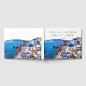 Watercolor Santorini Greece Wedding ゲストブック (全面)