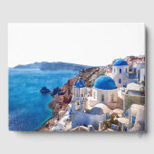 Watercolor Santorini Greece Wedding ゲストブック (裏面)