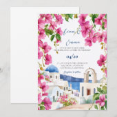 Watercolor Santorini Wedding Invitation 招待状 (正面/裏面)